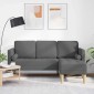 vidaXL Σετ Καναπέ Σκούρο Γκρι 173 x 131 x 67 εκ Πολυεστέρας
