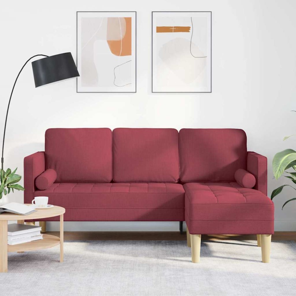vidaXL Σετ Καναπέ Κόκκινο 173 x 131 x 67 εκ Πολυεστέρας