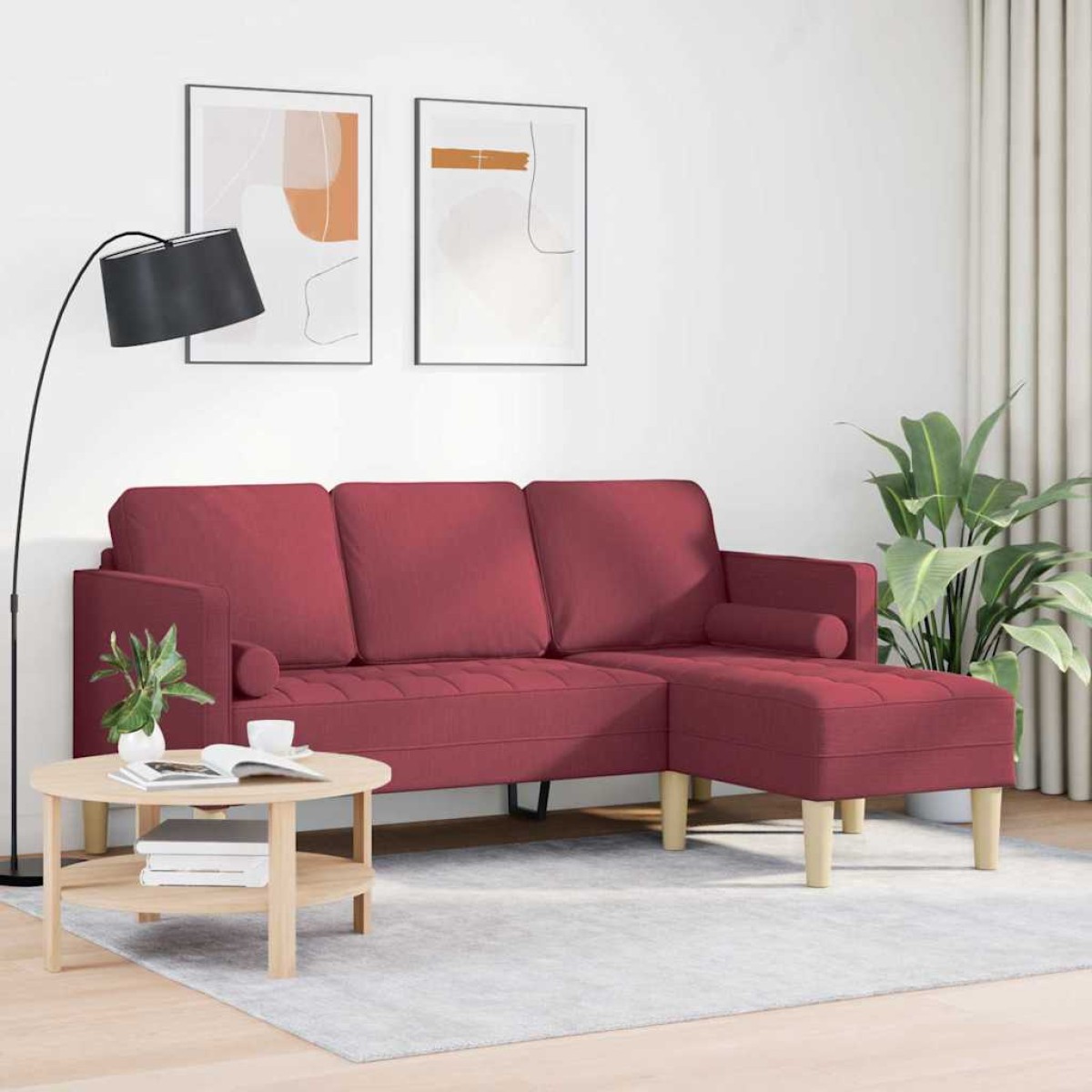 vidaXL Σετ Καναπέ Κόκκινο 173 x 131 x 67 εκ Πολυεστέρας