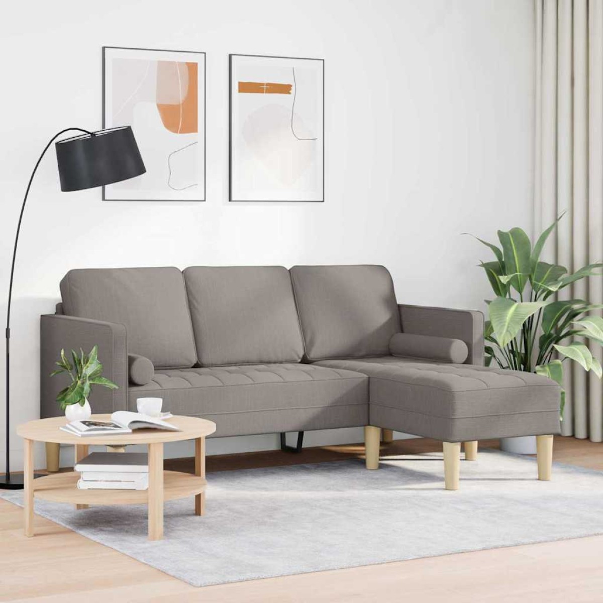 vidaXL Σετ Καναπέ Taupe 173 x 131 x 67 εκ Πολυεστέρας