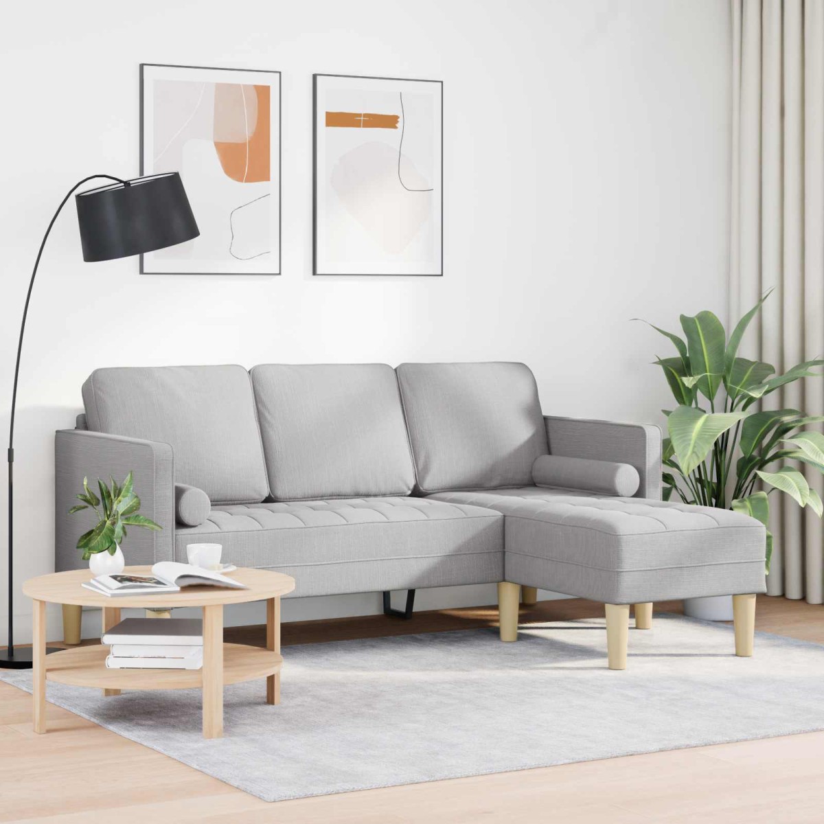vidaXL Σετ Καναπέ Σκίουρος Γκρί 173 x 131 x 67 εκ Πολυεστέρας