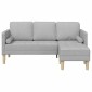 vidaXL Σετ Καναπέ Σκίουρος Γκρί 173 x 131 x 67 εκ Πολυεστέρας