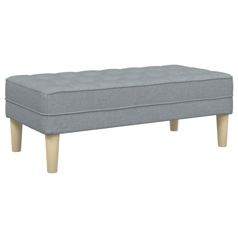 vidaXL παγκάκι με μαξιλάρι Ανοιχτό γκρι 113 x 57 x 39 εκ. ύφασμα