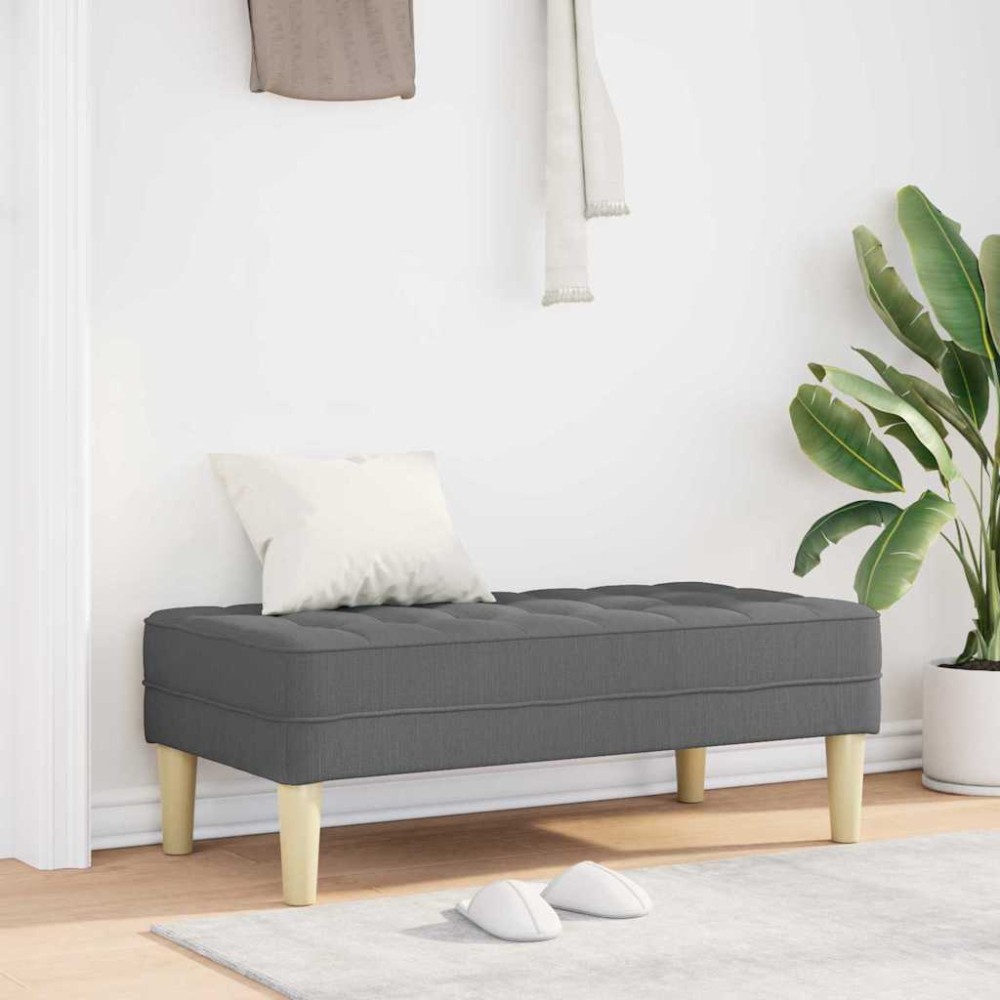 vidaXL παγκάκι με μαξιλάρι Σκούρο Γκρι 113 x 57 x 39 εκ. ύφασμα