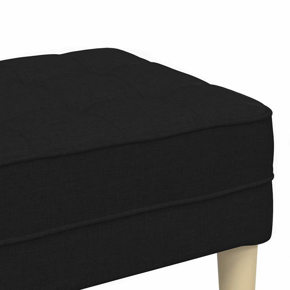 vidaXL παγκάκι με μαξιλάρι Μαύρο 113 x 57 x 39 εκ. ύφασμα