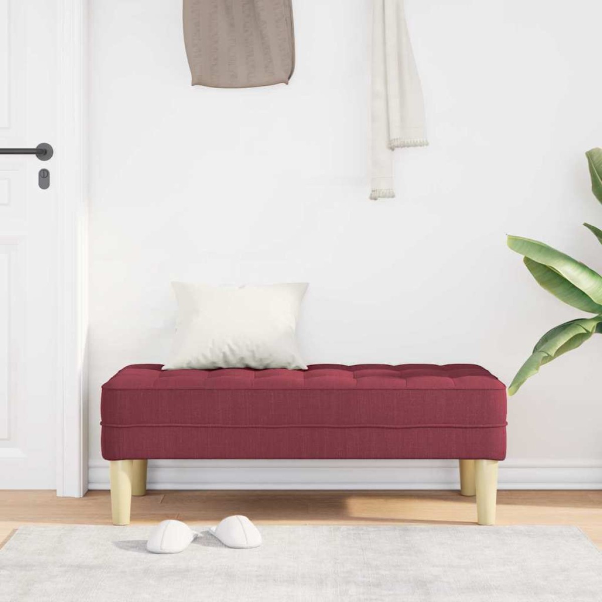 vidaXL παγκάκι με μαξιλάρι Κόκκινο 113 x 57 x 39 εκ. ύφασμα