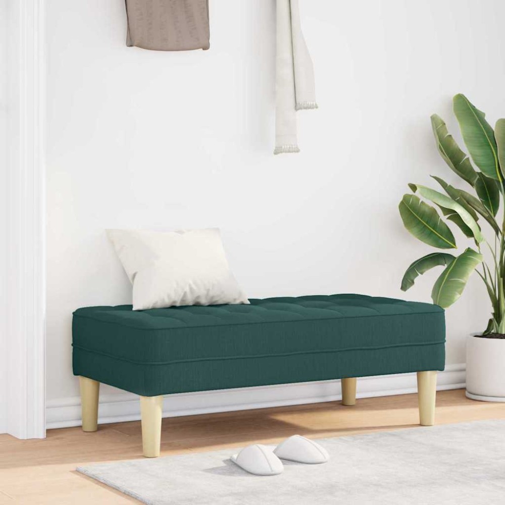 vidaXL παγκάκι με μαξιλάρι Σκούρο Πράσινο 113 x 57 x 39 εκ. ύφασμα