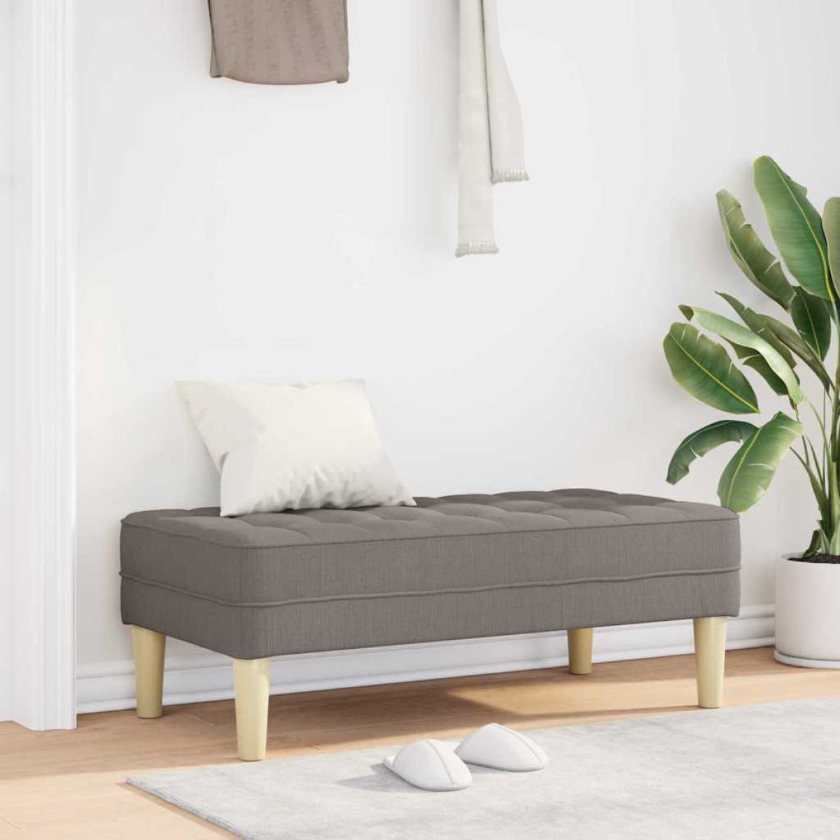 vidaXL παγκάκι Taupe 113 x 57 x 39 εκ. ύφασμα
