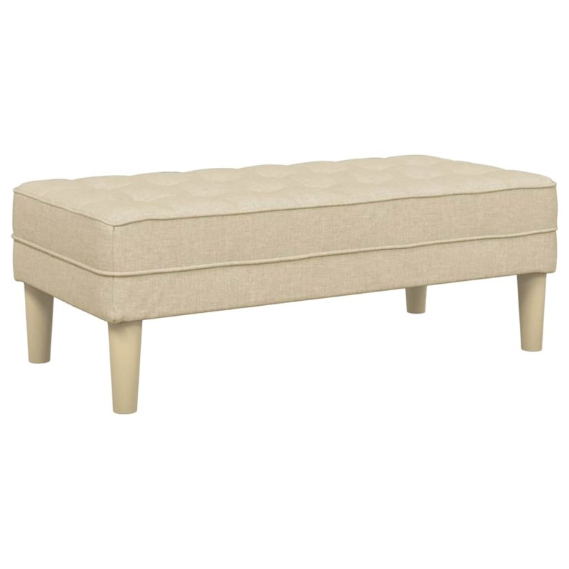 vidaXL παγκάκι με μαξιλάρι Κρεμ 113 x 57 x 39 εκ. ύφασμα