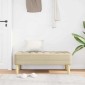 vidaXL παγκάκι με μαξιλάρι Κρεμ 113 x 57 x 39 εκ. ύφασμα