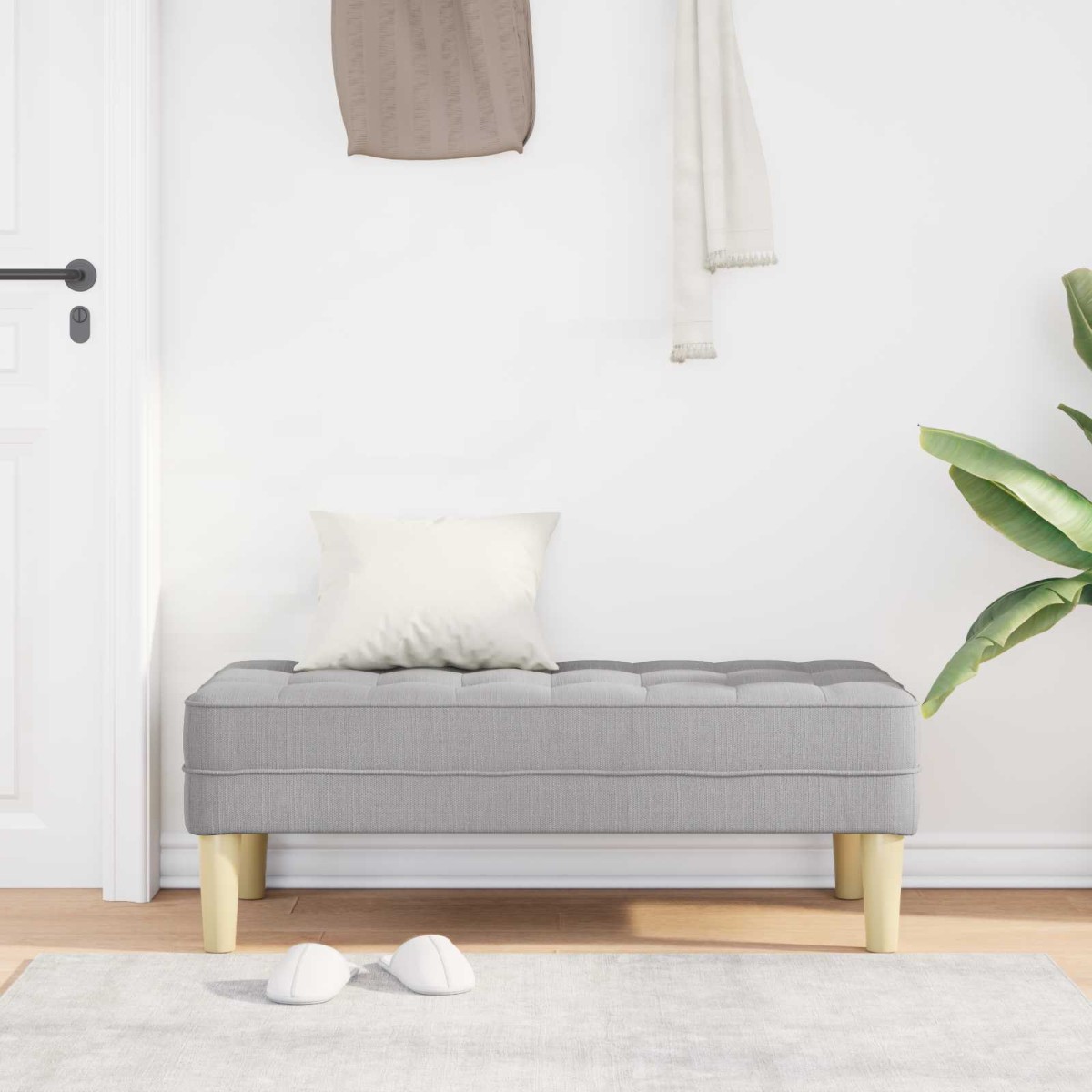 vidaXL παγκάκι με μαξιλάρι Σκίουρος Γκρί 113 x 57 x 39 εκ. ύφασμα