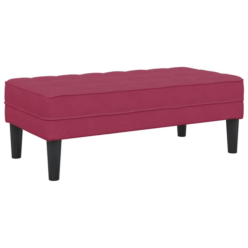 vidaXL παγκάκι με μαξιλάρι Κόκκινο 113 x 57 x 39 εκ. Βελούδο