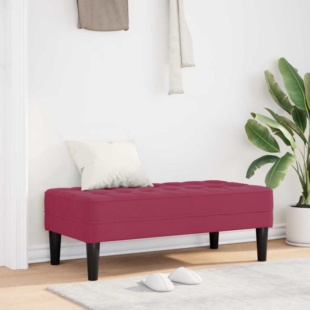 vidaXL παγκάκι με μαξιλάρι Κόκκινο 113 x 57 x 39 εκ. Βελούδο
