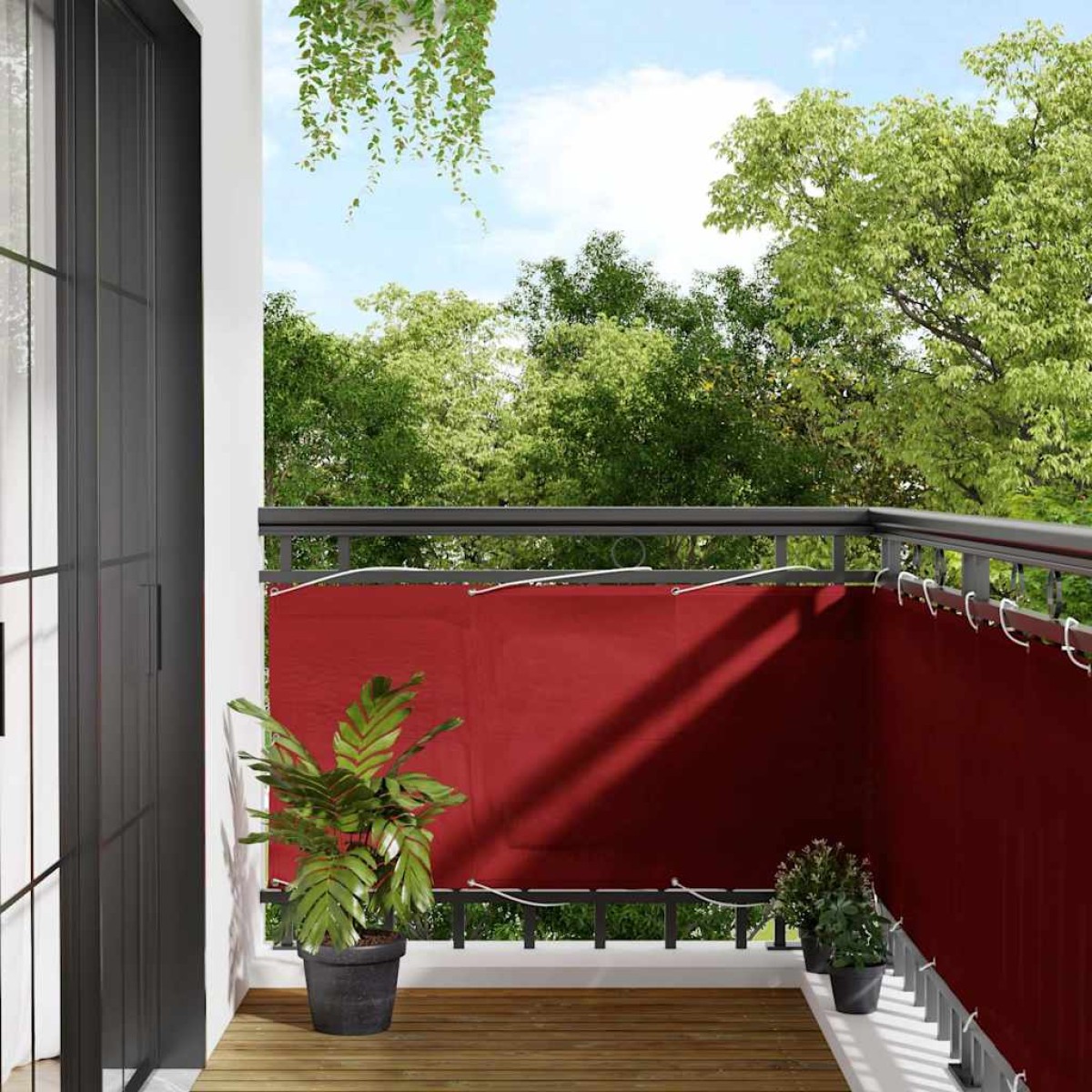 vidaXL Σήτα Μπαλκονιού Κόκκινη 75x800 εκ. 100% Πολυεστέρας Oxford