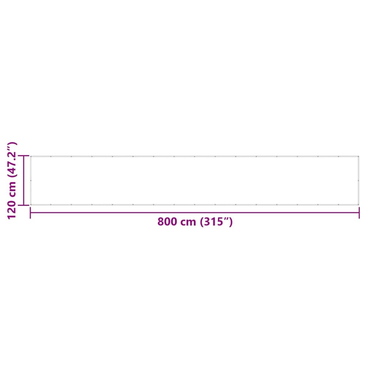 vidaXL Σήτα Μπαλκονιού Πορτοκαλί 120 x 800 εκ. από 100% Πολυεστέρα Oxford