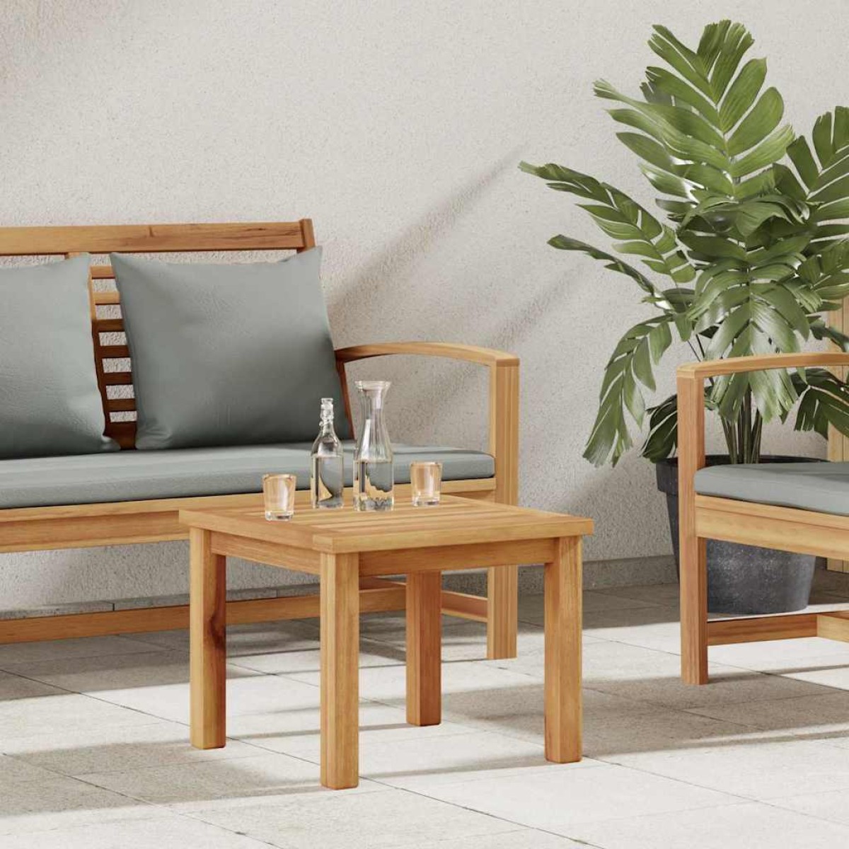 vidaXL Τραπεζάκι σαλονιού Καφέ 45 x 45 x 36 cm Στερεό Ξύλο Τίκ