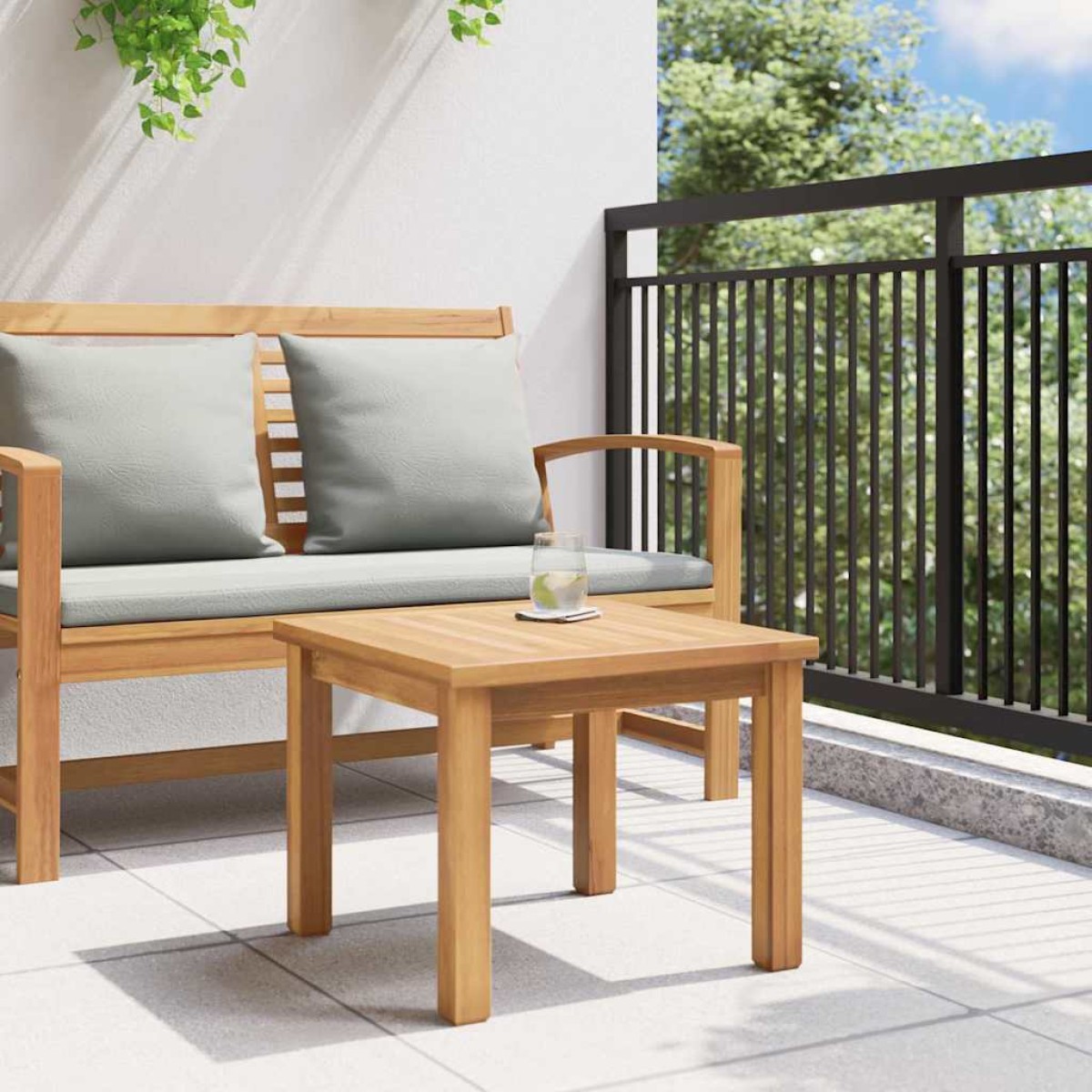 vidaXL Τραπεζάκι σαλονιού Καφέ 45 x 45 x 36 cm Στερεό Ξύλο Τίκ