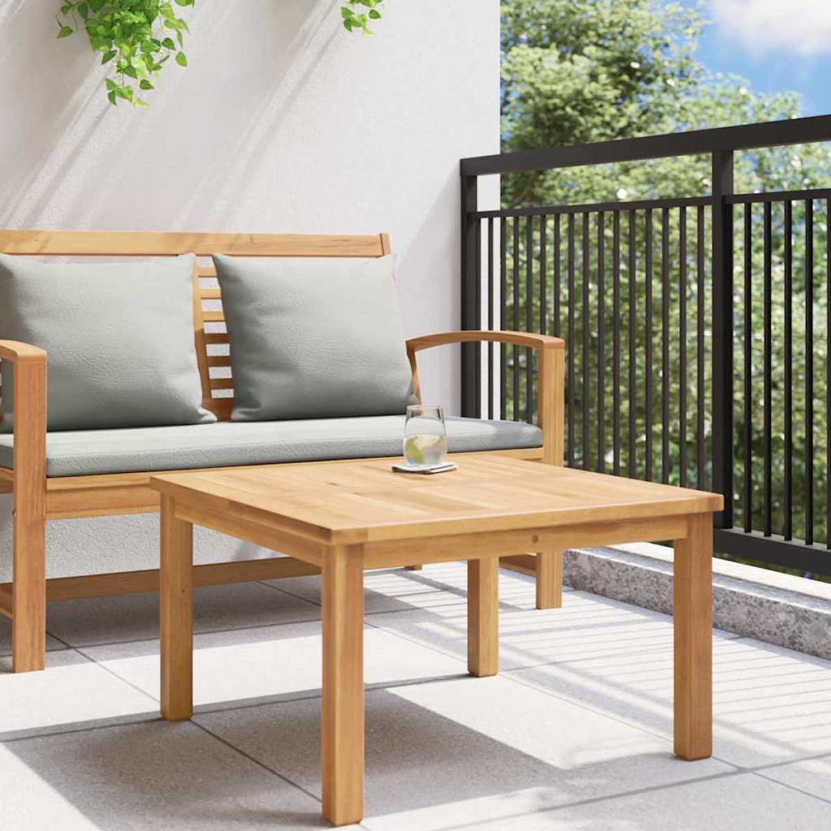 vidaXL Τραπεζάκι σαλονιού Καφέ 60 x 60 x 36 cm Στερεό Ξύλο Τίκ