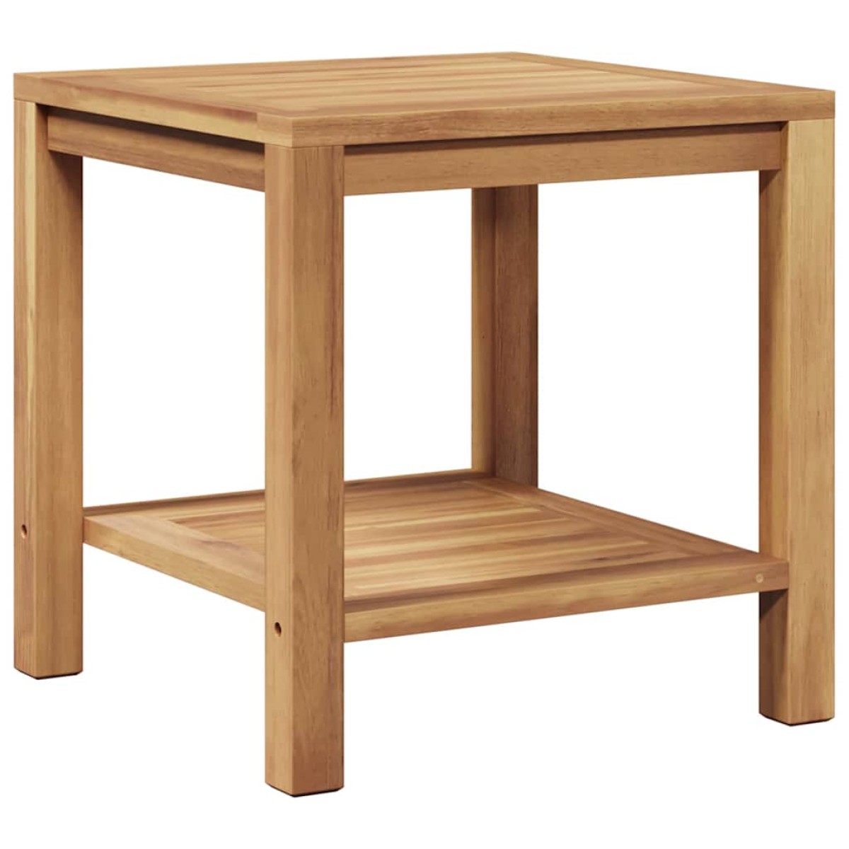 vidaXL Τραπεζάκι σαλονιού με ράφι Καφέ 45 x 45 x 45 cm Στερεό Ξύλο Τίκ