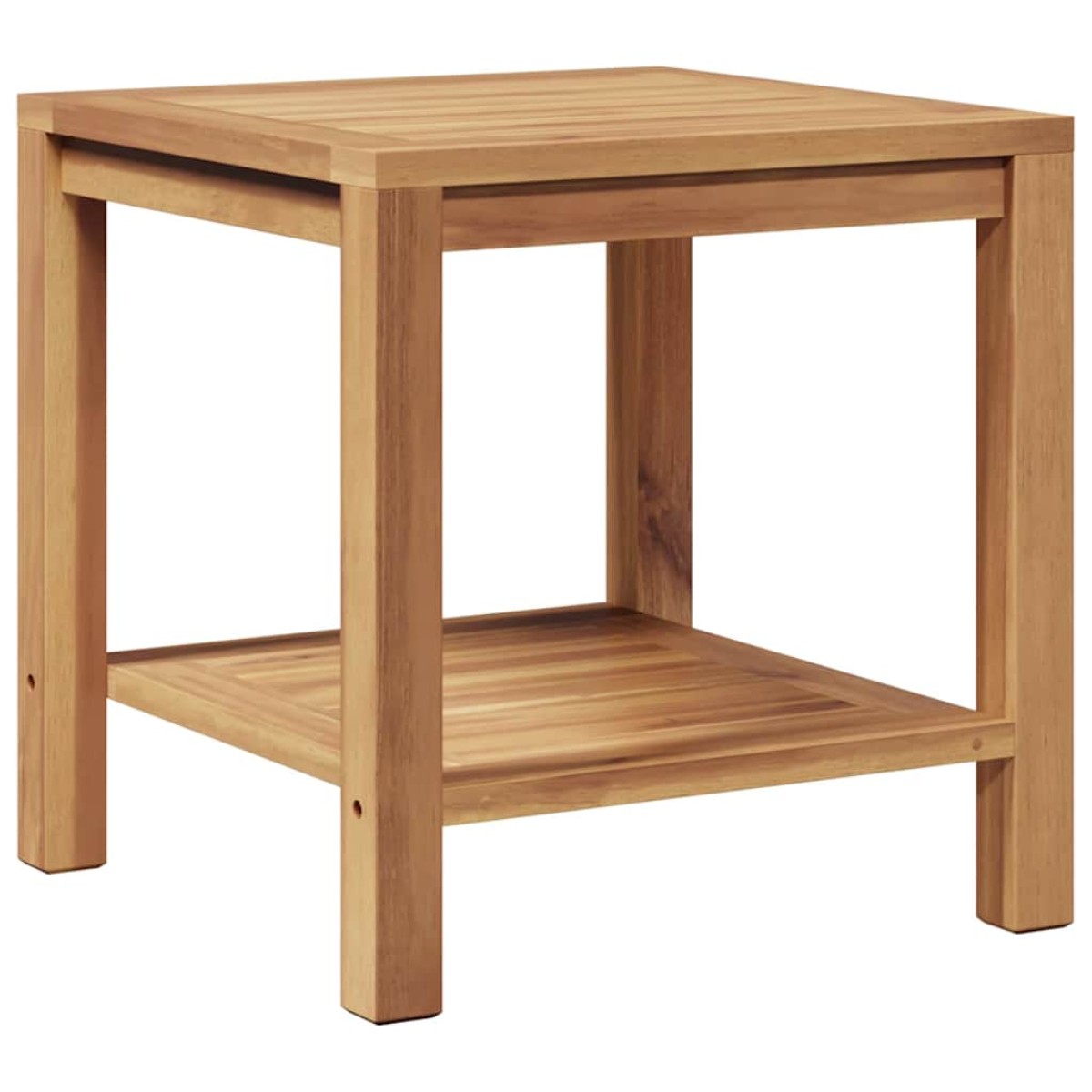 vidaXL Τραπεζάκι σαλονιού με ράφι Καφέ 45 x 45 x 45 cm Στερεό Ξύλο Τίκ