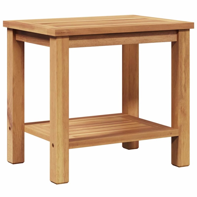 vidaXL Τραπεζάκι σαλονιού με ράφι Καφέ 50 x 35 x 45 cm Στερεό Ξύλο Τίκ