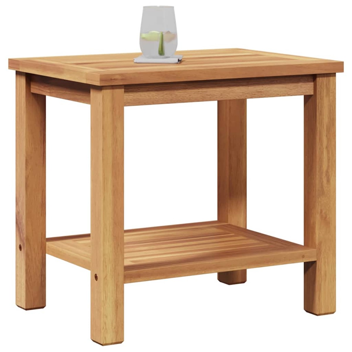 vidaXL Τραπεζάκι σαλονιού με ράφι Καφέ 50 x 35 x 45 cm Στερεό Ξύλο Τίκ