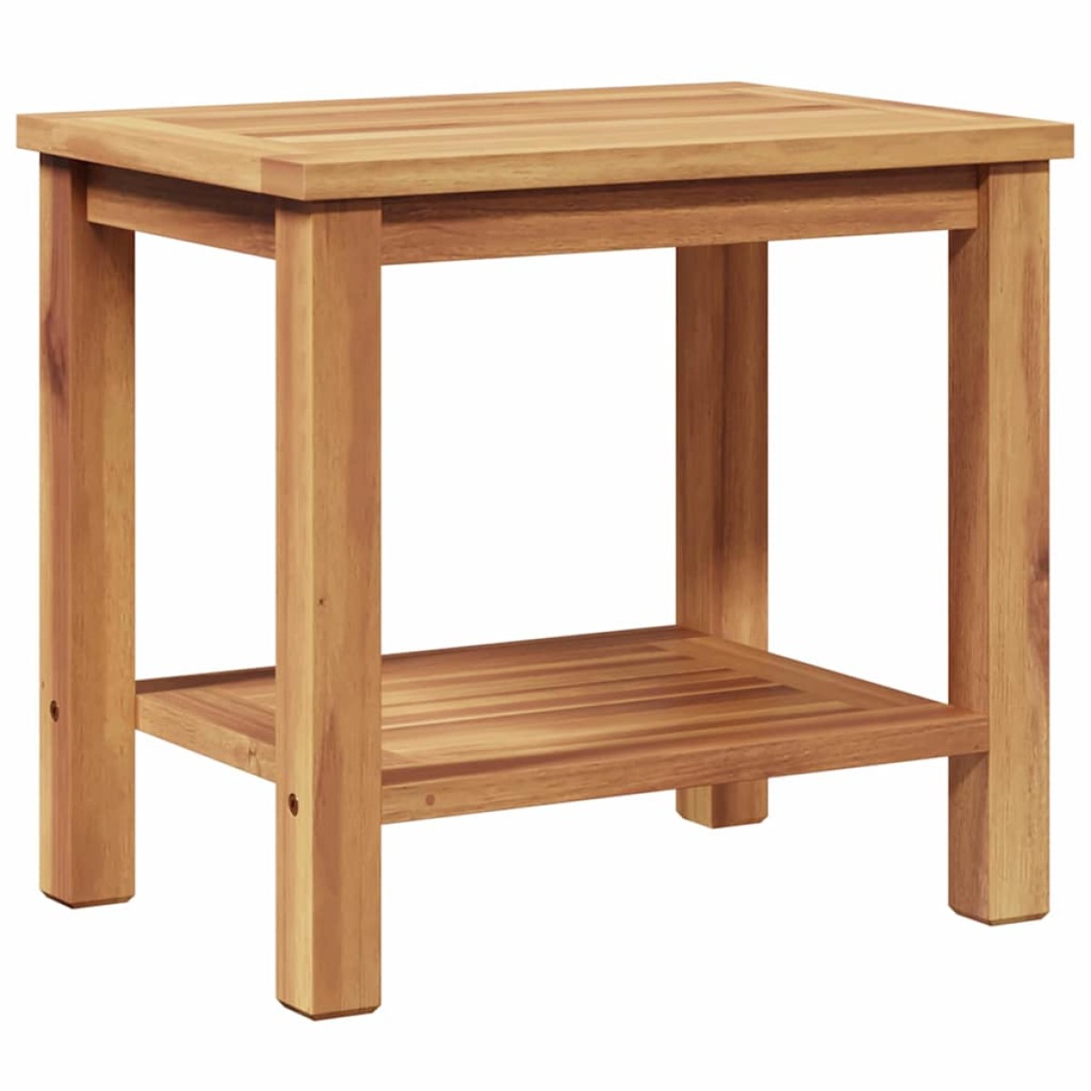 vidaXL Τραπεζάκι σαλονιού με ράφι Καφέ 50 x 35 x 45 cm Στερεό Ξύλο Τίκ