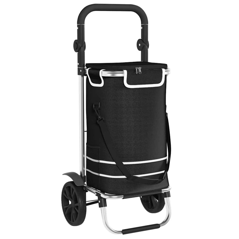 vidaXL Καρότσι Αγορών Μαύρο 36,5 x 46,5 x 100,5 εκ Ύφασμα Oxford