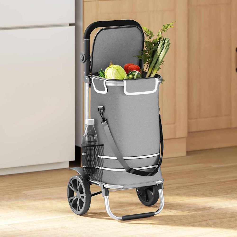 vidaXL Καρότσι Αγορών Γκρι 36,5 x 46,5 x 100,5 εκ Ύφασμα Oxford