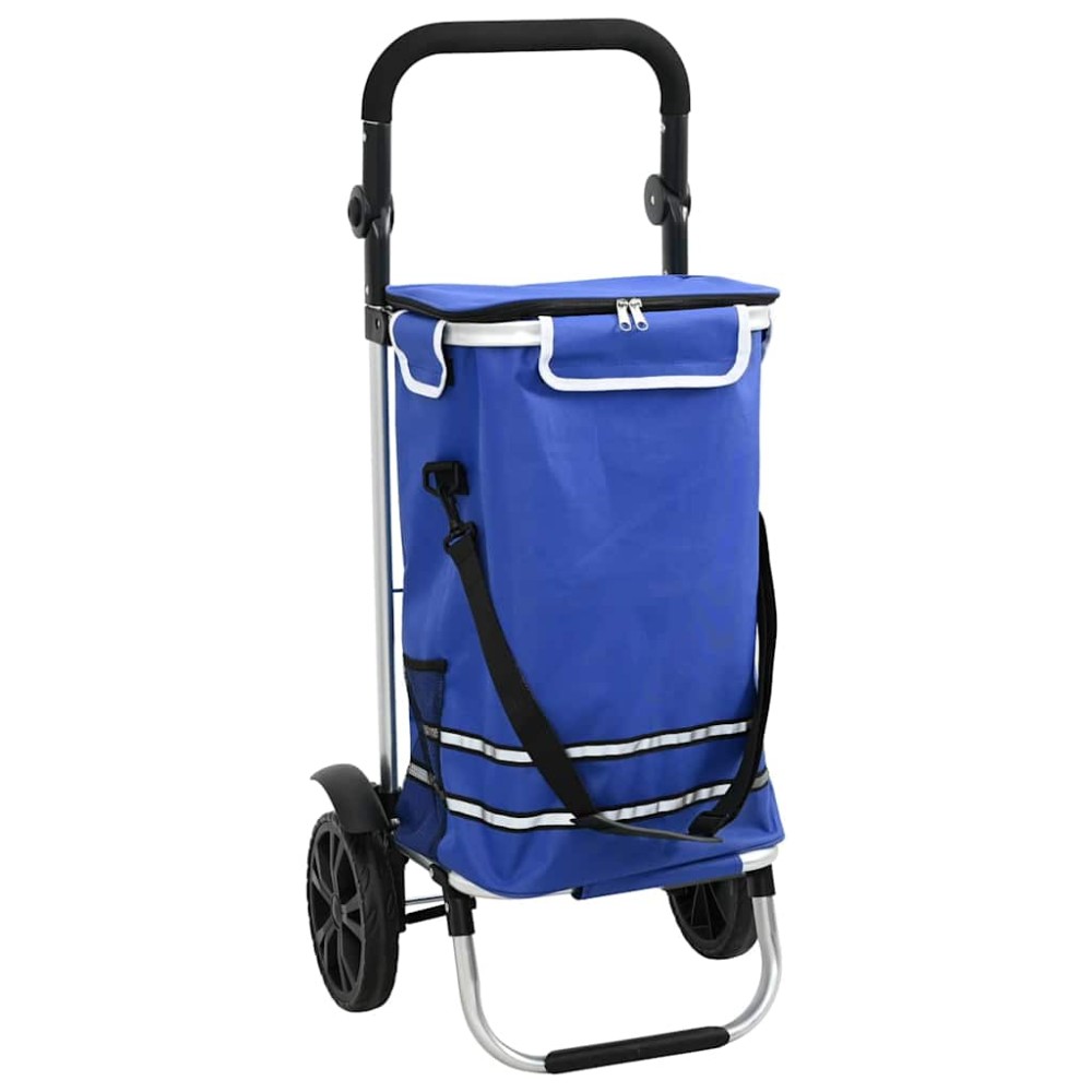 vidaXL Καρότσι Αγορών Μπλε 36,5 x 46,5 x 100,5 εκ Ύφασμα Oxford