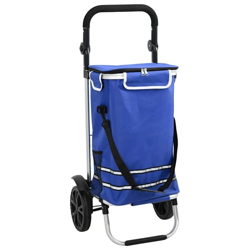 vidaXL Καρότσι Αγορών Μπλε 36,5 x 46,5 x 100,5 εκ Ύφασμα Oxford