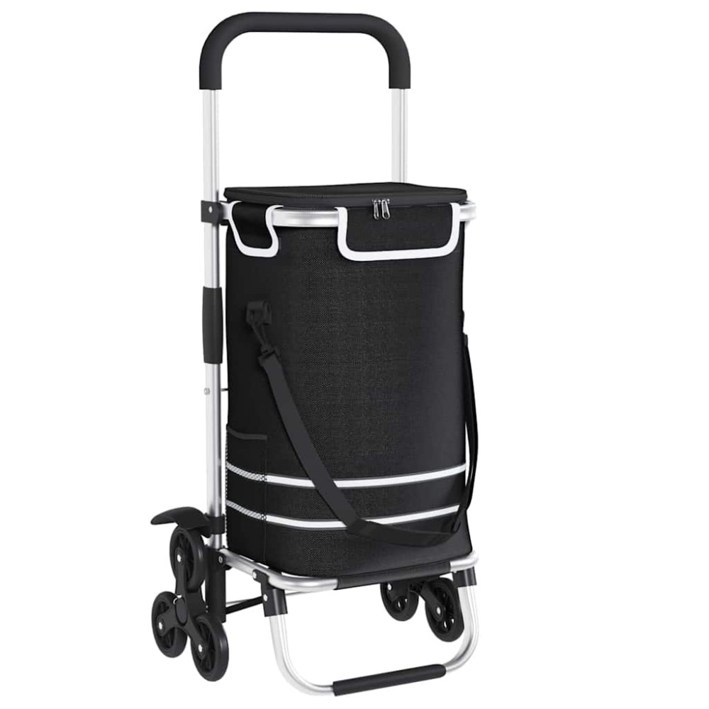 vidaXL Καρότσι Αγορών Μαύρο 47 x 39 x 100,5 εκ. Ύφασμα Oxford