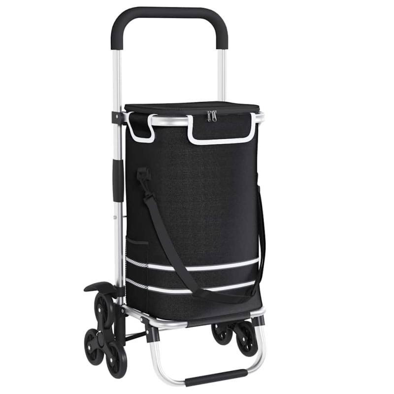 vidaXL Καρότσι Αγορών Μαύρο 47 x 39 x 100,5 εκ. Ύφασμα Oxford