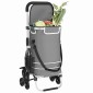 vidaXL Καρότσι Αγορών Γκρι 47 x 39 x 100,5 εκ. Ύφασμα Oxford