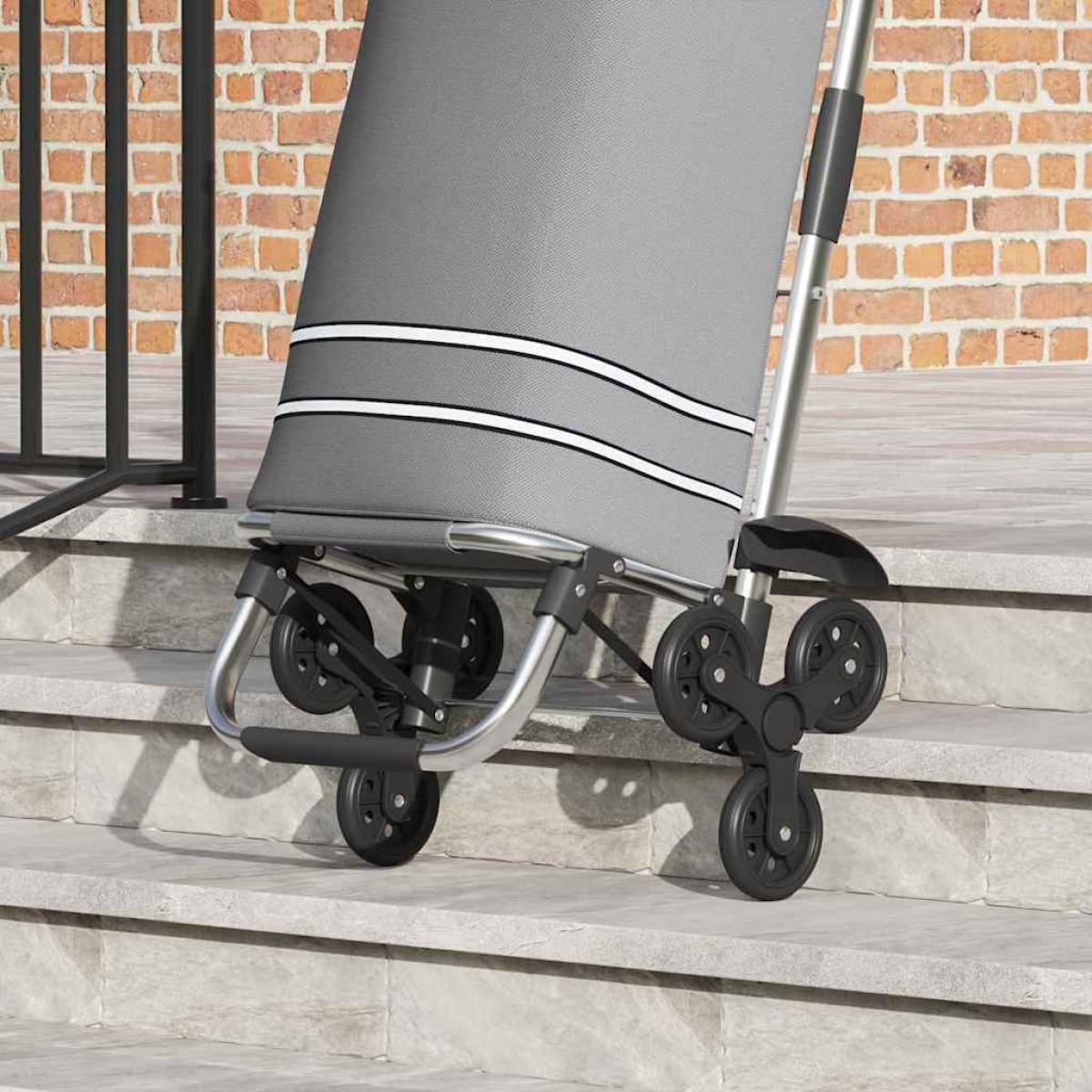 vidaXL Καρότσι Αγορών Γκρι 47 x 39 x 100,5 εκ. Ύφασμα Oxford