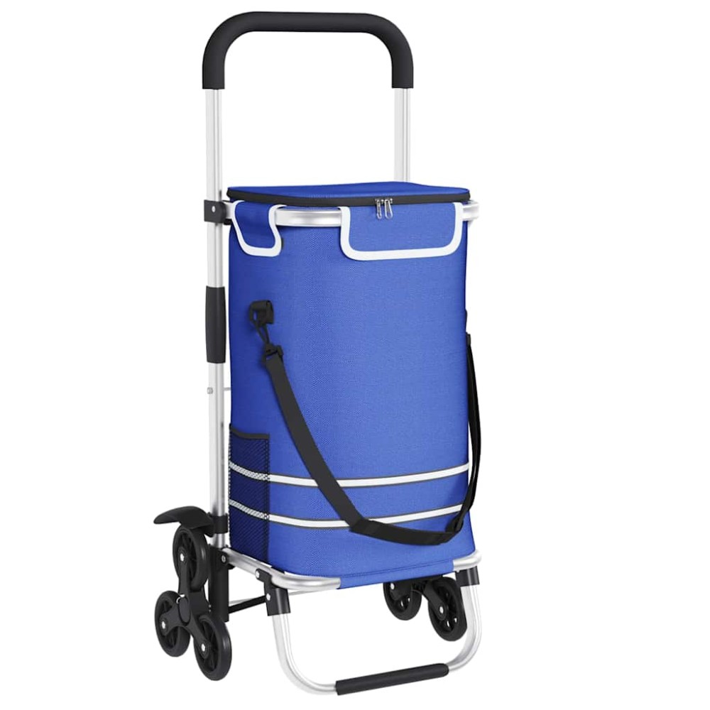 vidaXL Καρότσι Αγορών Μπλε 47 x 39 x 100,5 εκ. Ύφασμα Oxford