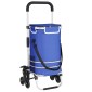 vidaXL Καρότσι Αγορών Μπλε 47 x 39 x 100,5 εκ. Ύφασμα Oxford