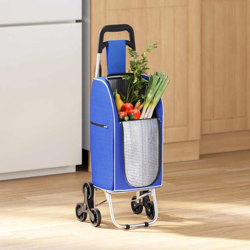 vidaXL Καρότσι Αγορών Μπλε 39,5 x 33 x 93 εκ Ύφασμα Oxford