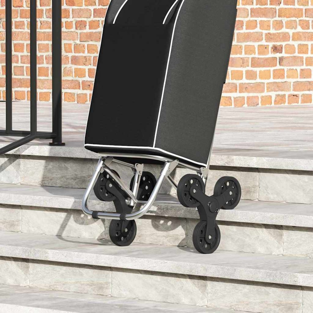 vidaXL Καρότσι Αγορών Μαύρο 39,5 x 33 x 93 εκ Ύφασμα Oxford