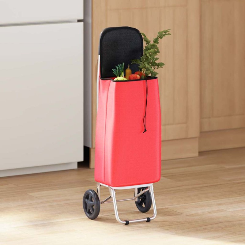vidaXL Καρότσι Αγορών Κόκκινο 35 x 28 x 92 εκ. Ύφασμα Oxford