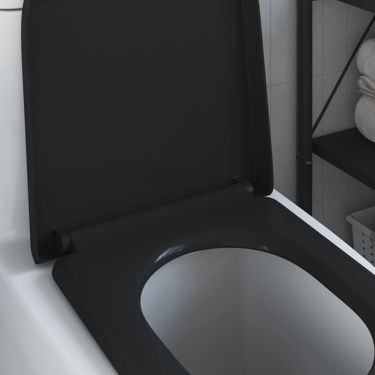 vidaXL Λεκάνη Μαύρο 49 x 36 x 4 εκ Δυροπλάστ