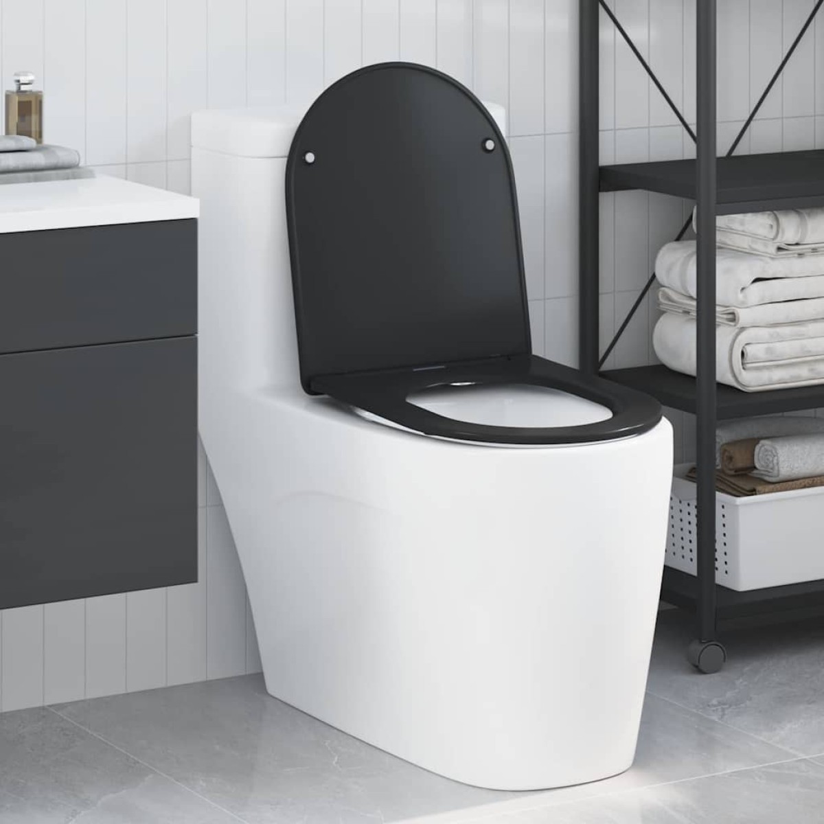 vidaXL Λεκάνη Μαύρο 47 x 36 x 3,4 εκ Δυροπλάστ