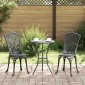 vidaXL Σετ Μπιστρό Κήπου 3 τμχ. Μαύρο Αλουμίνιο