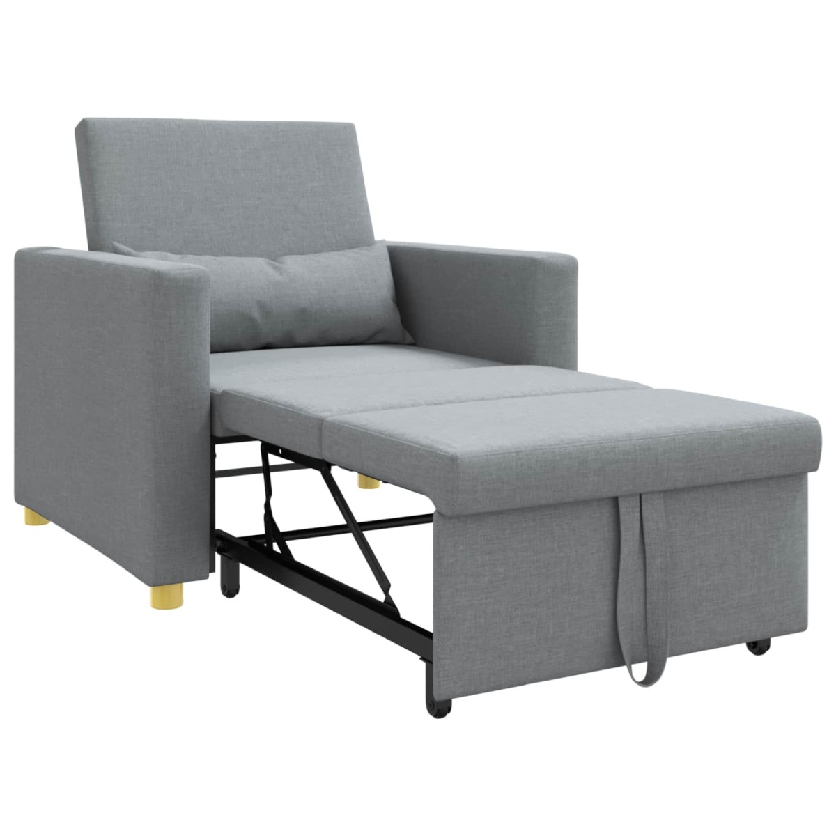 vidaXL Καναπές Κρεβάτι Μονό Ανοιχτό γκρι 90 x 165 x 87 εκ. ύφασμα