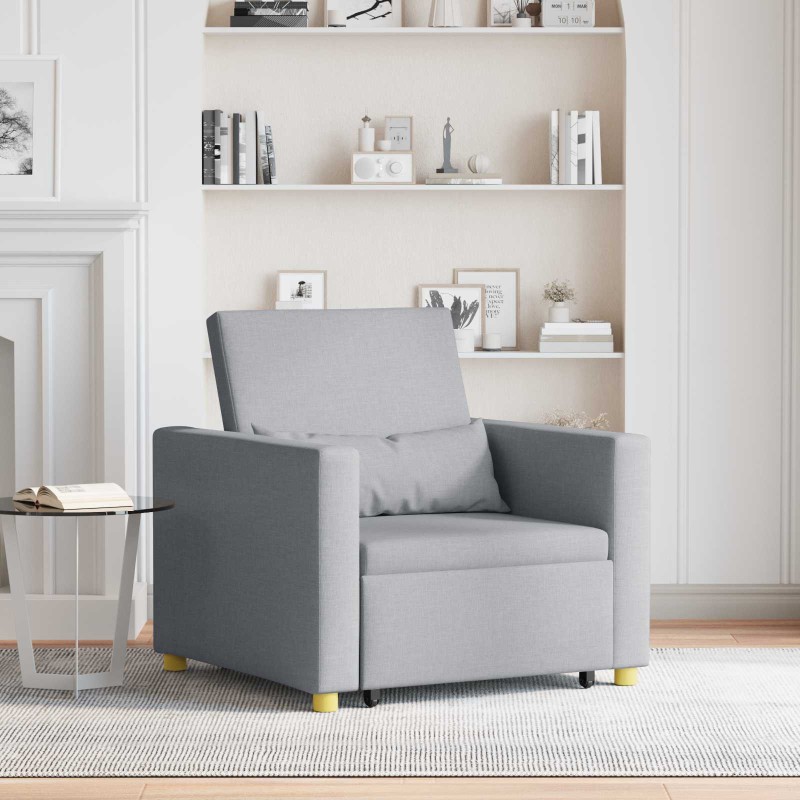 vidaXL Καναπές Κρεβάτι Μονό Ανοιχτό γκρι 90 x 165 x 87 εκ. ύφασμα