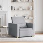 vidaXL Καναπές Κρεβάτι Μονό Ανοιχτό γκρι 90 x 165 x 87 εκ. ύφασμα