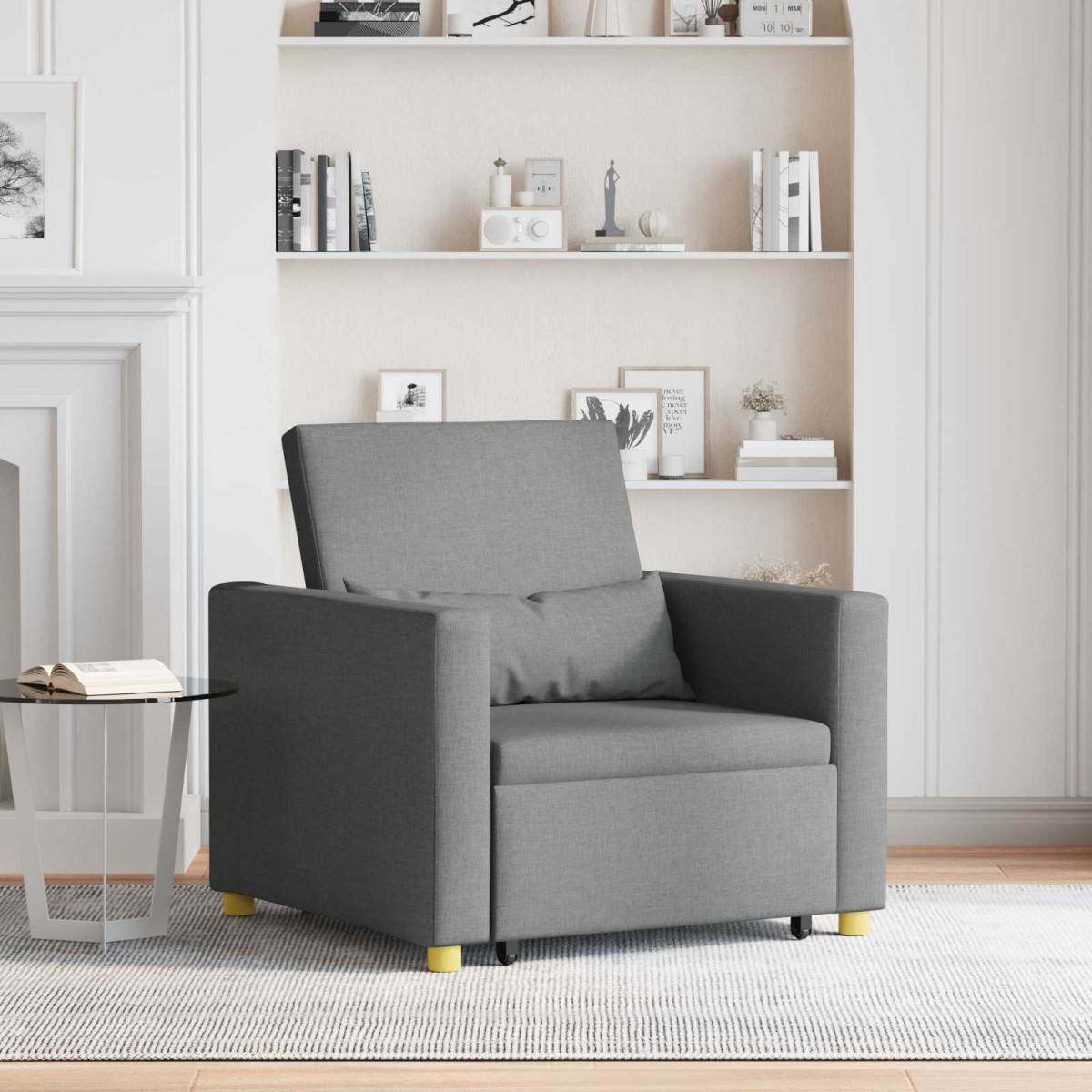 vidaXL Καναπές Κρεβάτι Μονό Σκούρο γκρι 90 x 165 x 87 εκ. ύφασμα