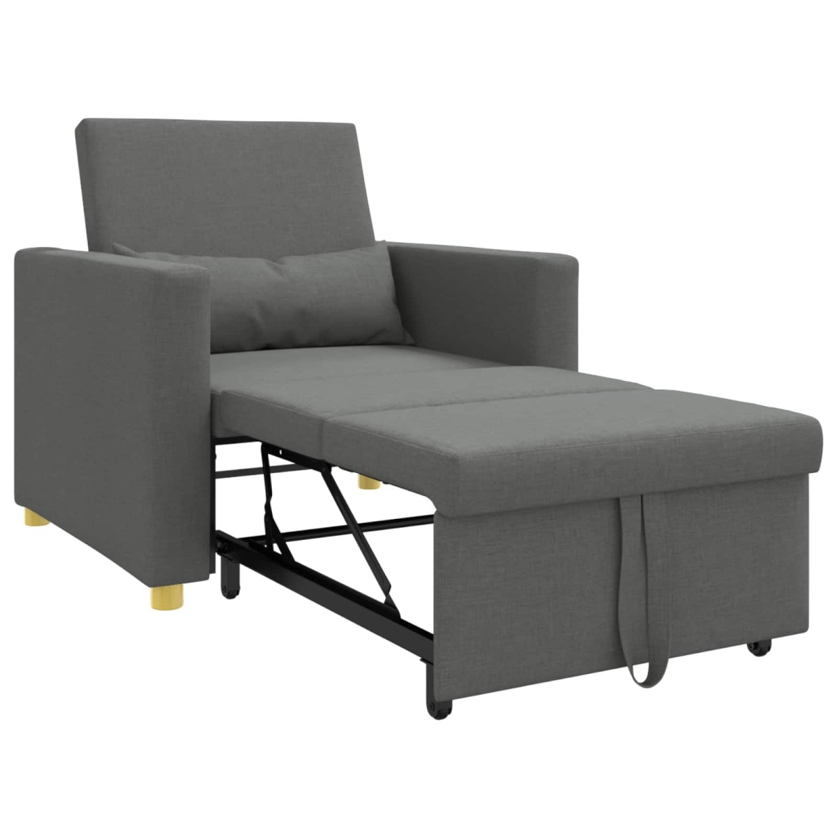 vidaXL Καναπές Κρεβάτι Μονό Σκούρο γκρι 90 x 165 x 87 εκ. ύφασμα