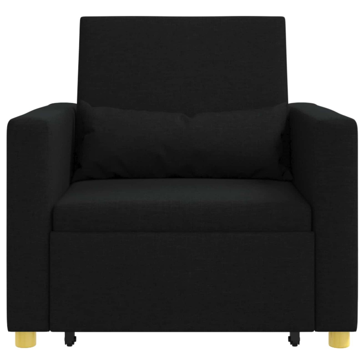 vidaXL Καναπές Κρεβάτι Μονό με τροχούς Μαύρο 90 x 165 x 87 εκ. ύφασμα