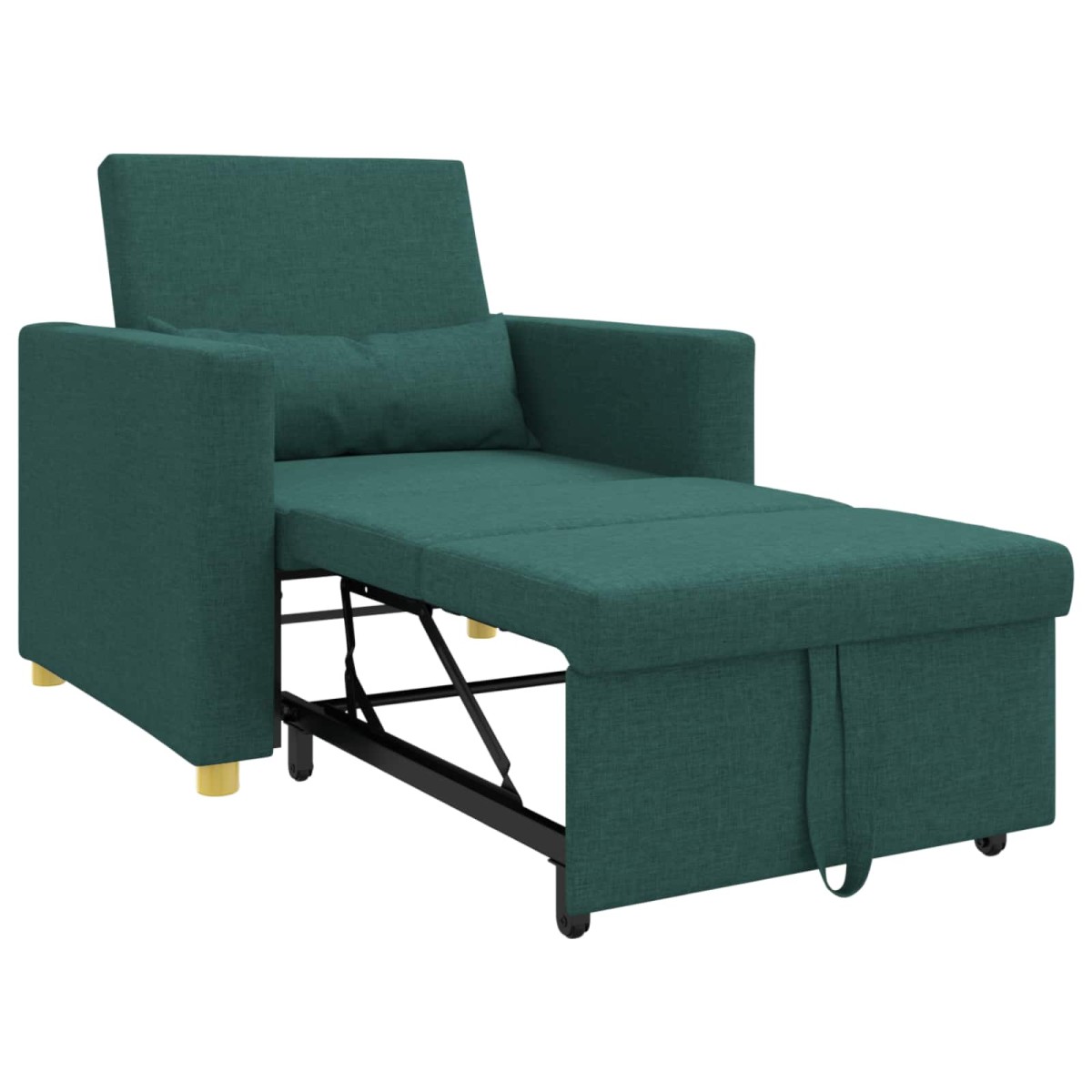 vidaXL Καναπές Κρεβάτι Μονό Σκούρο πράσινο 90 x 165 x 87 εκ. ύφασμα